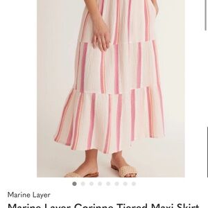 Marine Layer Corinne Tiered Maxi Skirt
Double Cloth Cotton Gauze Pockets